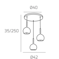 Lampadari Moderni-Top Light Lampadario moderno per soggiorno 3 vetri oro