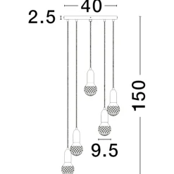 Lampadari Moderni-Selezionato da Mazzolaluce Lampadario moderno per soggiorno luci a cascata oro