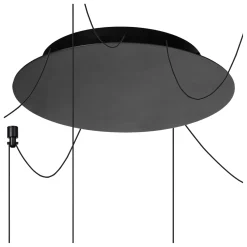 Lampadari Moderni-Selezionato da Mazzolaluce Lampadario moderno per tavolo soggiorno nero 6 luci led dimmerabile