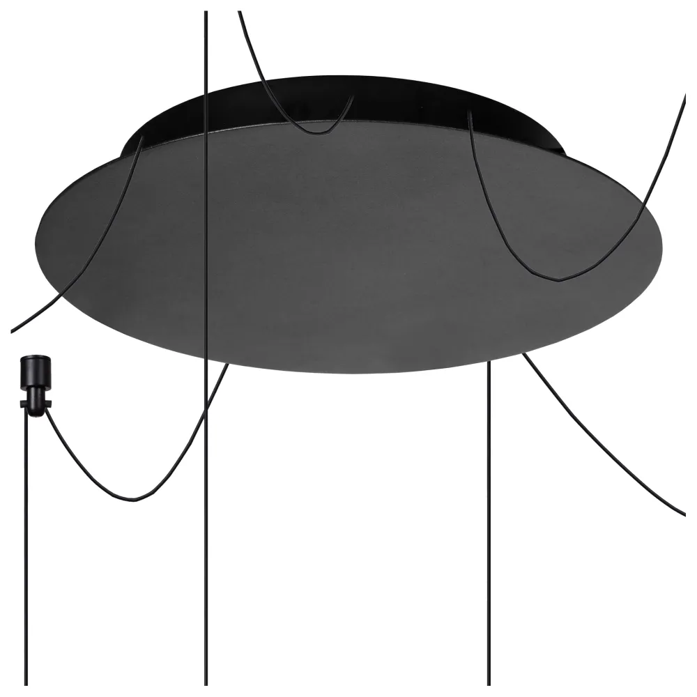 Lampadari Moderni-Selezionato da Mazzolaluce Lampadario moderno per tavolo soggiorno nero 6 luci led dimmerabile