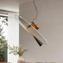 Lampadari Moderni-Stilnovo Lampadario moderno per tavolo da pranzo bascula led 3000k bronzo