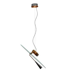 Lampadari Moderni-Stilnovo Lampadario moderno per tavolo da pranzo bascula led 3000k bronzo