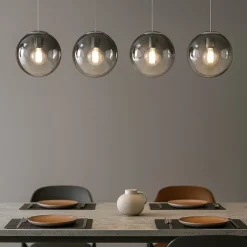 Lampadari Moderni-Top Light Lampadario moderno per tavolo soggiorno sfere vetro fume pendenti
