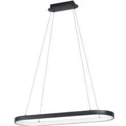 Lampadari Moderni-Eglo Lampadario moderno per tavolo da pranzo nero ovale codriales