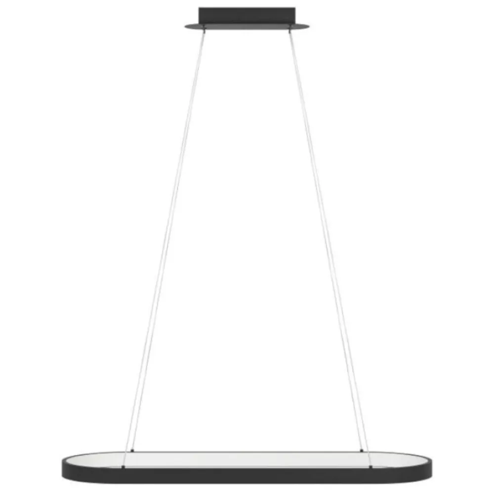 Lampadari Moderni-Eglo Lampadario moderno per tavolo da pranzo nero ovale codriales