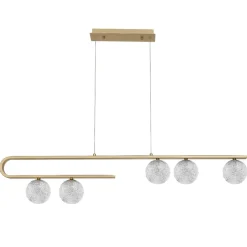 Lampadari Moderni-Selezionato da Mazzolaluce Lampadario moderno per tavolo da soggiorno oro sfere vetro