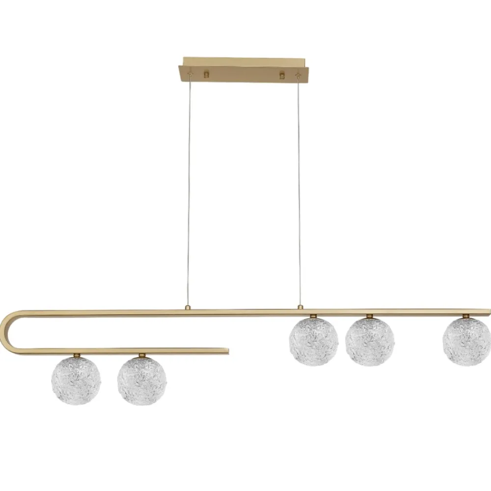 Lampadari Moderni-Selezionato da Mazzolaluce Lampadario moderno per tavolo da soggiorno oro sfere vetro