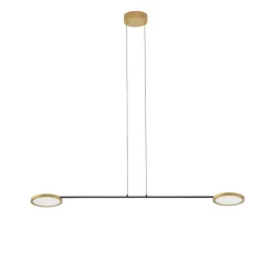 Lampadari Moderni-Selezionato da Mazzolaluce Lampadario moderno per tavolo da pranzo nero oro led 3000k luci orientabili