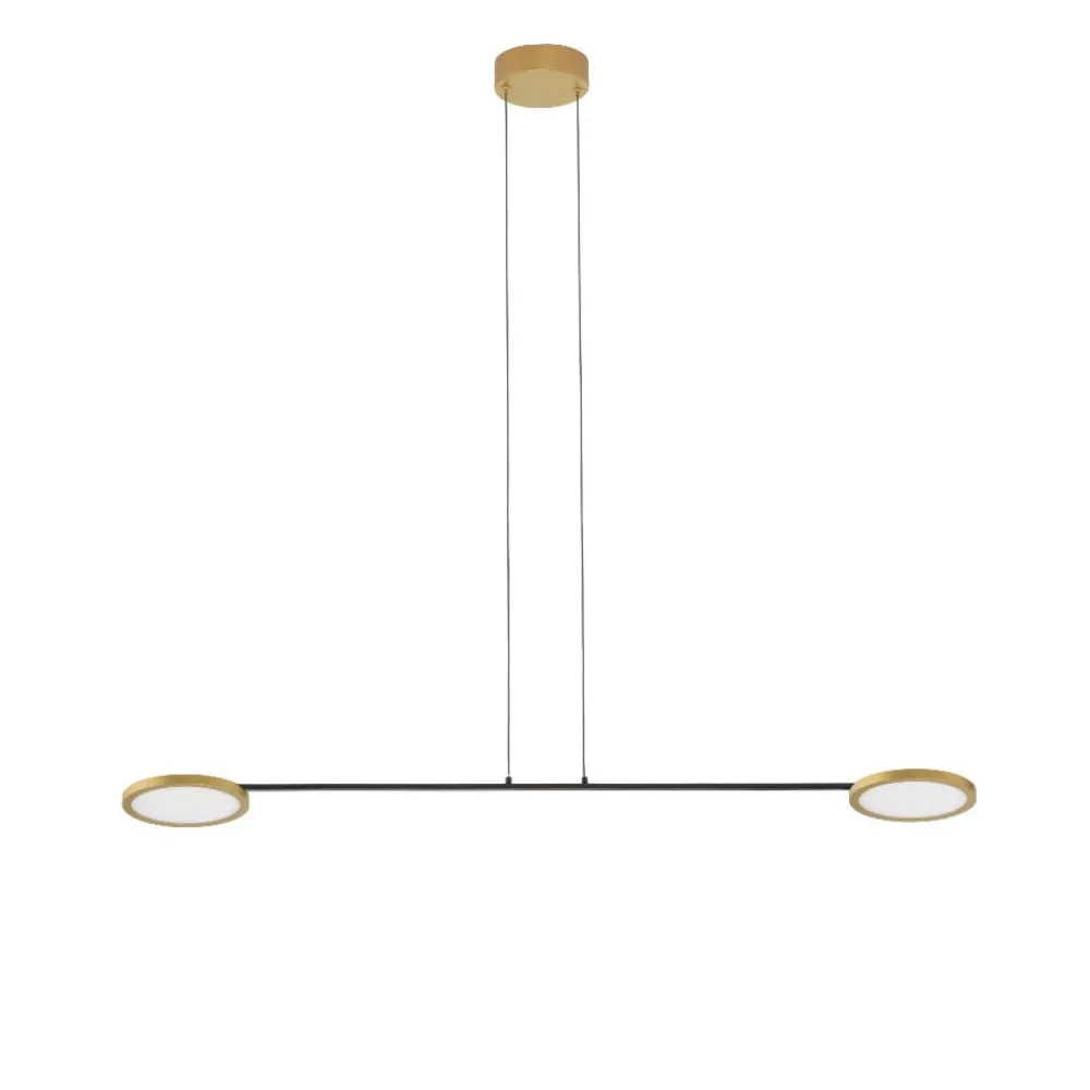Lampadari Moderni-Selezionato da Mazzolaluce Lampadario moderno per tavolo da pranzo nero oro led 3000k luci orientabili