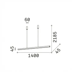 Lampadari Moderni-Ideal Lux Lampadario moderno per ufficio ottone led 3000k dorica