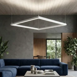 Lampadari Moderni-Selezionato da Mazzolaluce Lampadario moderno quadrato 75cm bianco led 40w 3000k dimmerabile