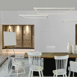Lampadari Moderni-Selezionato da Mazzolaluce Lampadario moderno quadrato 75cm bianco led 40w 3000k dimmerabile