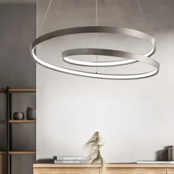 Lampadari Moderni-Perenz Illuminazione Lampadario moderno ritmo perenz led 55w cct grigio per soggiorno