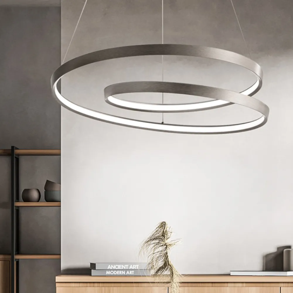 Lampadari Moderni-Perenz Illuminazione Lampadario moderno ritmo perenz led 55w cct grigio per soggiorno