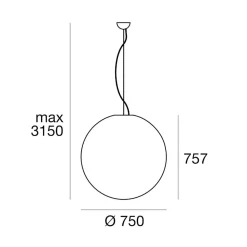 Lampadari Moderni-Linea Light Lampadario moderno sfera 75 cm oh! ip65