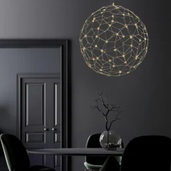 Lampadari Moderni-Selezionato da Mazzolaluce Lampadario moderno sfera oro led 22w 3000k per salotto