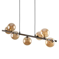 Lampadari Moderni-Selezionato da Mazzolaluce Lampadario moderno sfere vetro ambra per soggiorno