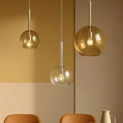 Lampadari Moderni-Top Light Lampadario moderno sfere vetri ambra