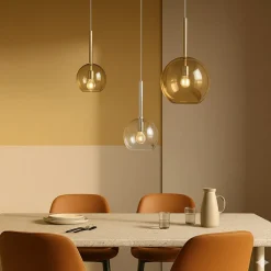 Lampadari Moderni-Top Light Lampadario moderno sfere vetri ambra