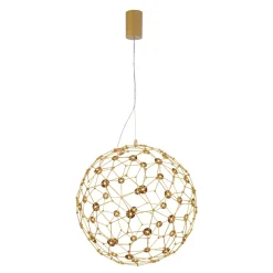 Lampadari Moderni-Selezionato da Mazzolaluce Lampadario moderno sole 40 cm led 21w 3000k sfera oro