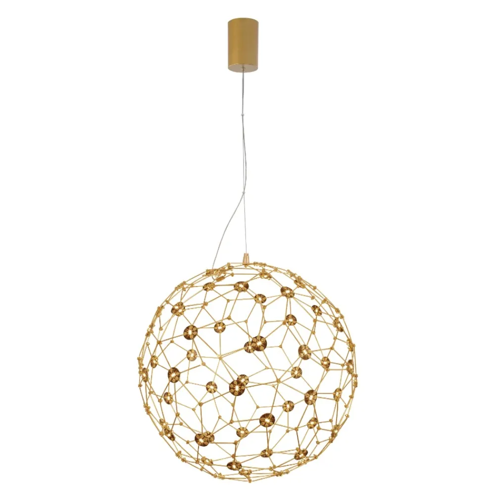 Lampadari Moderni-Selezionato da Mazzolaluce Lampadario moderno sole 40 cm led 21w 3000k sfera oro