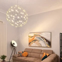Lampadari Moderni-Selezionato da Mazzolaluce Lampadario moderno sole 40 cm led 21w 3000k sfera oro