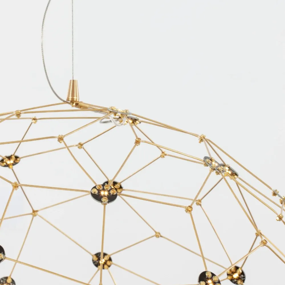 Lampadari Moderni-Selezionato da Mazzolaluce Lampadario moderno sole 40 cm led 21w 3000k sfera oro