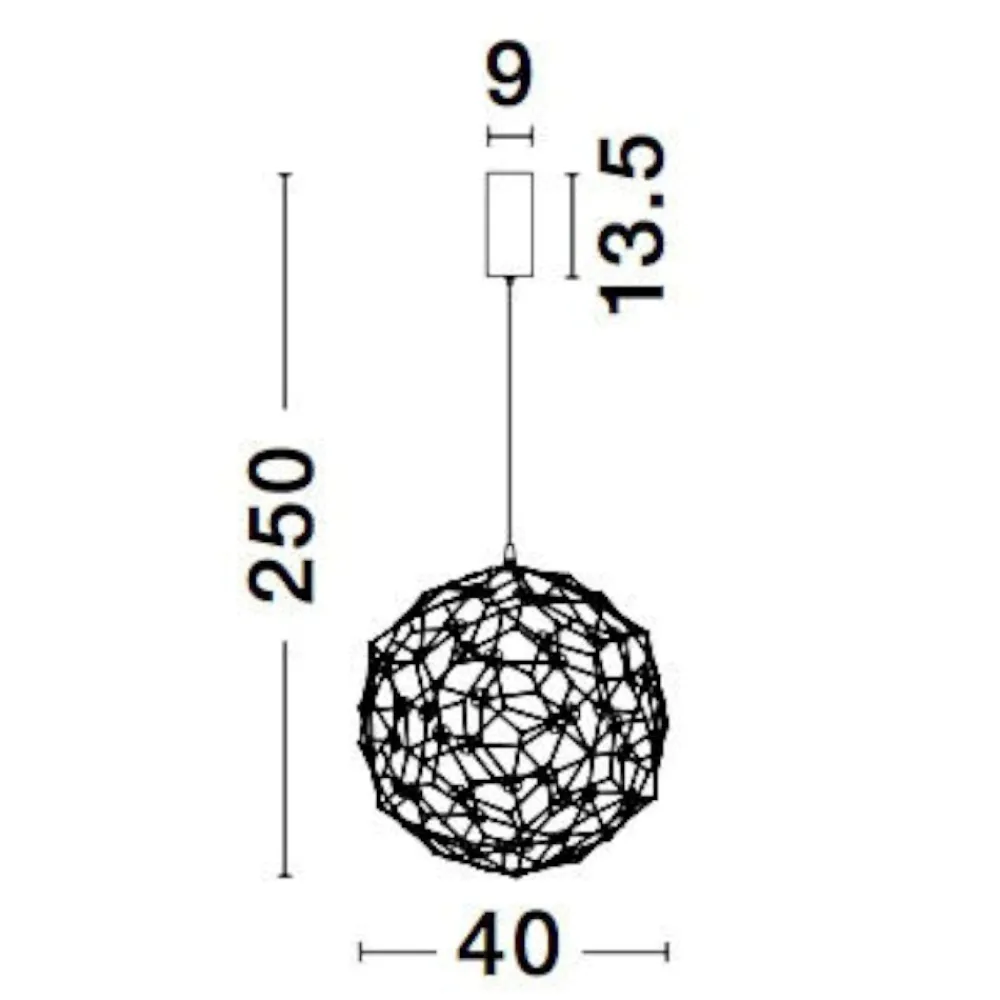 Lampadari Moderni-Selezionato da Mazzolaluce Lampadario moderno sole 40 cm led 21w 3000k sfera oro