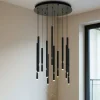 Lampadari Moderni-Ondaluce Lampadario moderno so tubic 12 luci nero led 3000k dimmerabile salotto