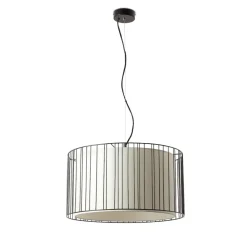 Lampadari Moderni-Selezionato da Mazzolaluce Lampadario moderno struttura nera paralume bianco