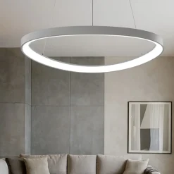 Lampadari Moderni-Vivida International Lampadario moderno titanio rotondo led 48w 3000k 4000k dimmerabile vivida lifering