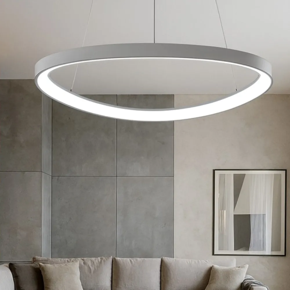 Lampadari Moderni-Vivida International Lampadario moderno titanio rotondo led 48w 3000k 4000k dimmerabile vivida lifering