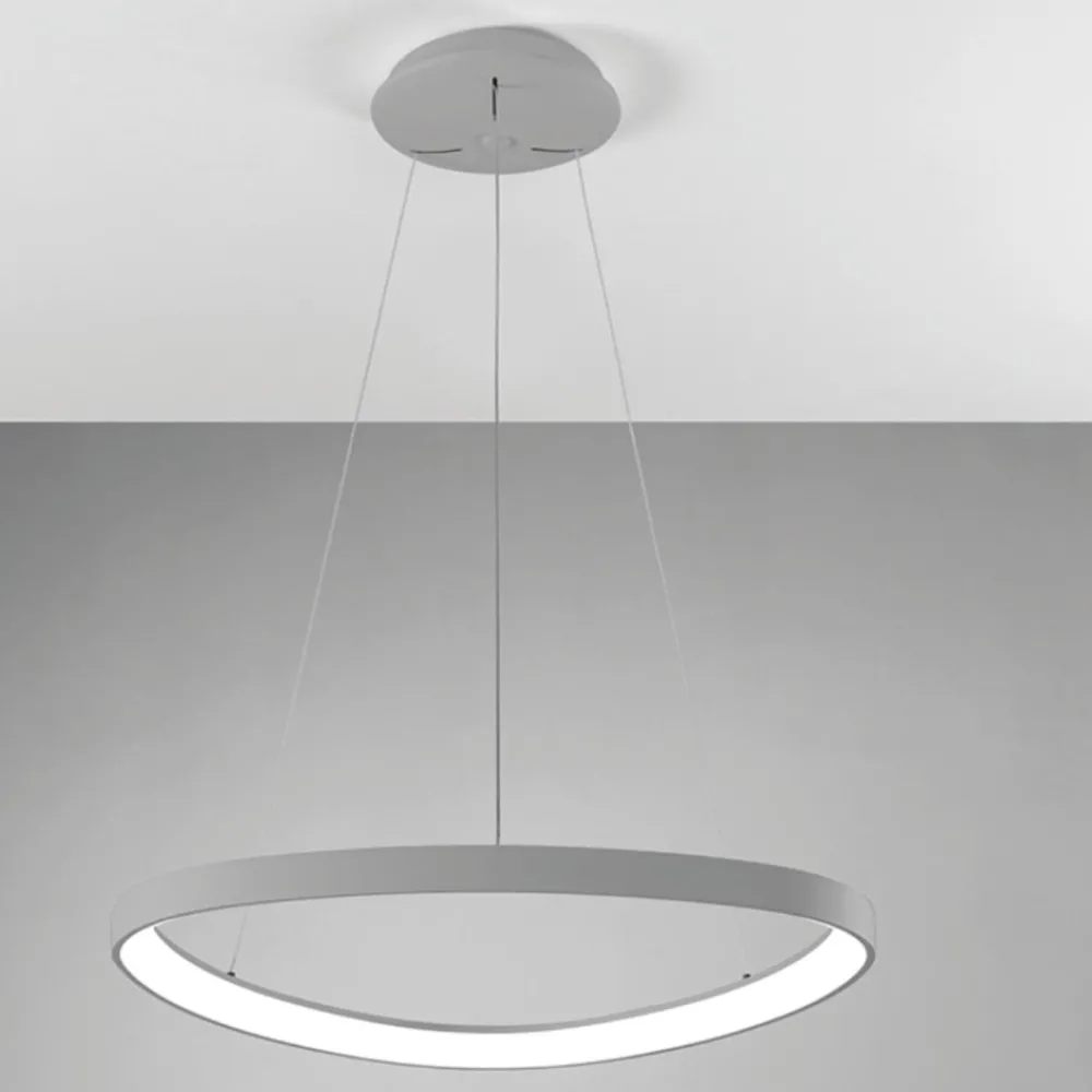 Lampadari Moderni-Vivida International Lampadario moderno titanio rotondo led 48w 3000k 4000k dimmerabile vivida lifering