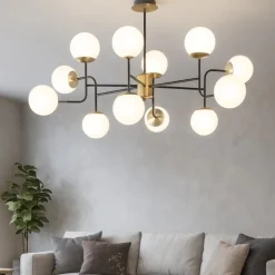 Lampadari Moderni-Top Light Lampadario moderno clear per soggiorno nero oro