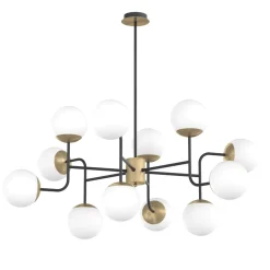 Lampadari Moderni-Top Light Lampadario moderno clear per soggiorno nero oro
