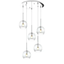Lampadari Moderni-Top Light Lampadario moderno per soggiorno vetri trasparenti