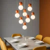 Lampadari Moderni-Top Light Lampadario moderno per soggiorno cottage 8 luci terra rossa