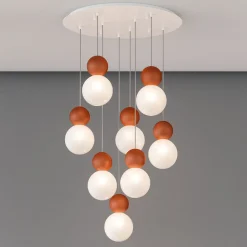 Lampadari Moderni-Top Light Lampadario moderno per soggiorno cottage 8 luci terra rossa