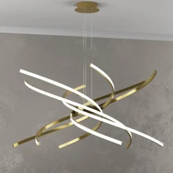 Lampadari Moderni-Top Light Lampadario moderno tornado gold led 69w 3000k 4000k