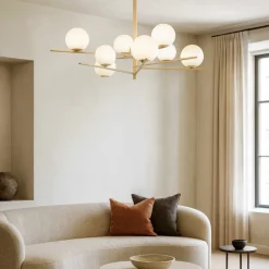 Lampadari Moderni-Top Light Lampadario moderno tortora per soggiorno boomerang