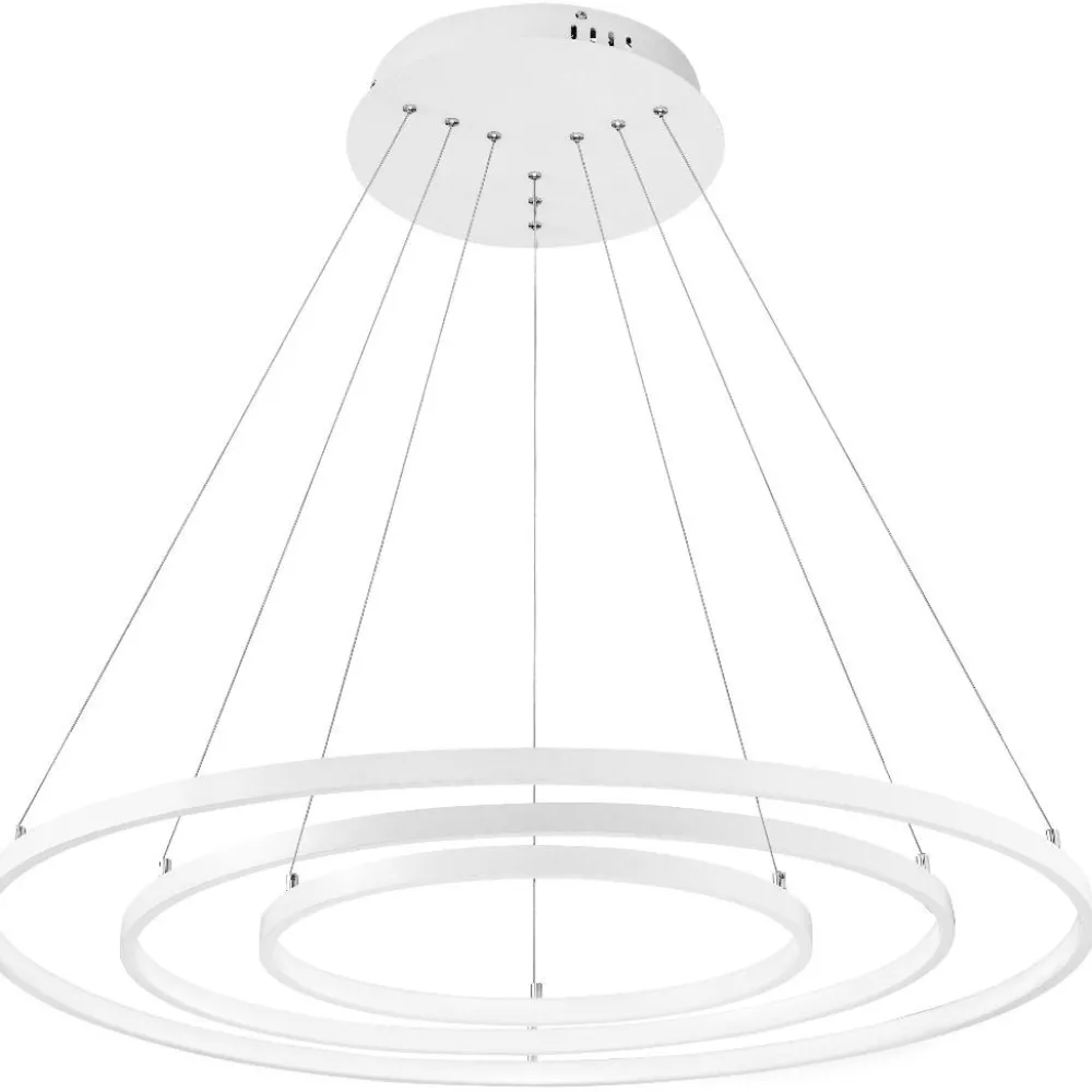 Lampadari Moderni-Selezionato da Mazzolaluce Lampadario moderno tre anelli bianco led 3000k
