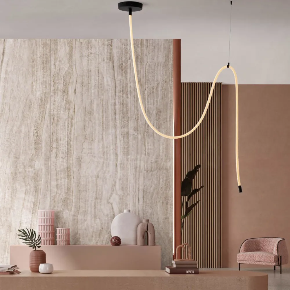 Lampadari Moderni-Selezionato da Mazzolaluce Lampadario moderno tubo di silincone led 33w 3000k dimmerabile