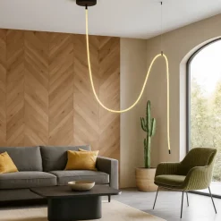 Lampadari Moderni-Selezionato da Mazzolaluce Lampadario moderno tubo di silincone led 33w 3000k dimmerabile