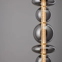 Lampadari Moderni-Selezionato da Mazzolaluce Lampadario moderno verticale oro sfere vetro led 3000k