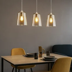 Lampadari Moderni-Top Light Lampadario moderno vetri ambra per soggiorno shaded toplight