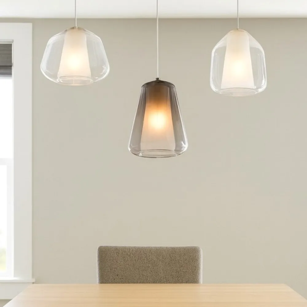 Lampadari Moderni-Top Light Lampadario moderno 3 vetri bianchi fume