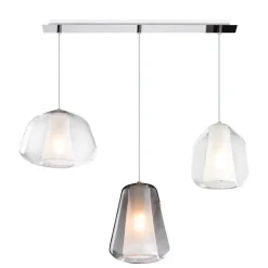 Lampadari Moderni-Top Light Lampadario moderno 3 vetri bianchi fume