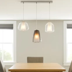 Lampadari Moderni-Top Light Lampadario moderno 3 vetri bianchi fume
