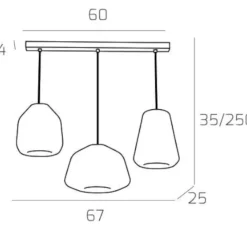 Lampadari Moderni-Top Light Lampadario moderno 3 vetri bianchi fume