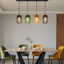 Lampadari Moderni-Selezionato da Mazzolaluce Lampadario moderno vetri colorati per sala da pranzo